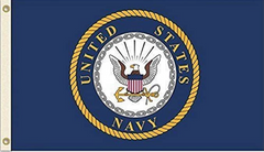 3x5 United States Navy Round Seal Double Sided Flag - Rough Tex.