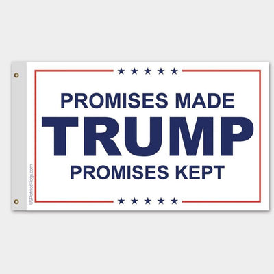 Trump Flag - Promises Kept - 3x5 - Screen Printed (Made in USA).
