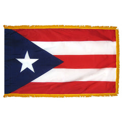 Puerto Rico Flag Sleeve with Optional Fringe- Nylon Made in USA.