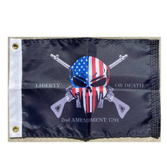 2nd Amendment Liberty or Death 1791 Punisher Skull Flag - Made in USA.