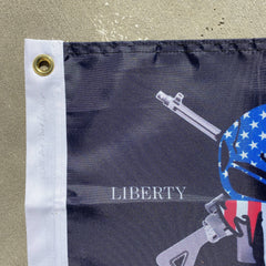 2nd Amendment Liberty or Death 1791 Punisher Skull Flag - Made in USA.