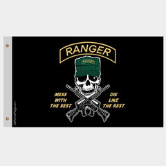 Rangers Flag, Mess with the Best Die Like the Rest Flag - Made in USA
