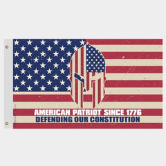 American Patriot Since 1776 Defending Our Constitution Vintage Flag - Made in USA.