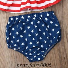 Striped 4th of July Baby Boy Girl USA Flag Shirt.