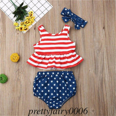 Striped 4th of July Baby Boy Girl USA Flag Shirt.
