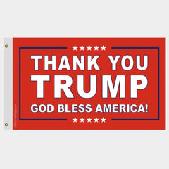 Thank You Trump God Bless America Flag - Made in USA.