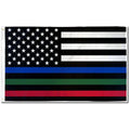 USA Thin Red Blue & Green Line Memorial Outdoor Made in USA