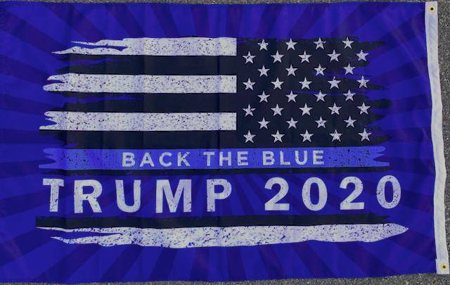 USA Trump Back the Blue Flag Outdoor Made in USA.