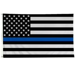 USA Thin Blue Line Flag Printed Outdoor Made in USA.
