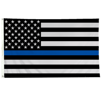 Thin Blue Line USA Flag 3x5 ft - Sewn Outdoor  Made in USA.
