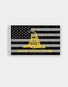 Dont Tread On Me USA Blackout Flag Made in USA