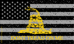 Dont Tread On Me USA Blackout Flag Made in USA