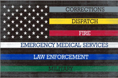 3x5 USA First Responders Vintage Flag - Rough Tex.