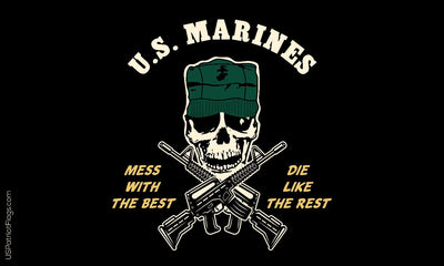 US Marines Flag, Mess with the Best Die Like the Rest Flag - Made in USA