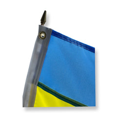 12x18 inch Ukrainian sewn Flag on a Stick.