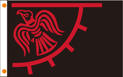 Viking Flag with Raven Red & Black 3 X 5 ft. Standard.