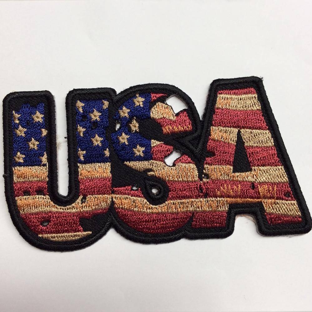 USA vintage style Flag Patch - 2 x 3 inch.