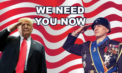 President Trump and General Patton We Need You Now Flag - Made in USA.