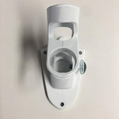 White Steel bracket at 90 degree angle with 1" screws.
