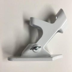 White Steel bracket at 90 degree angle with 1" screws.