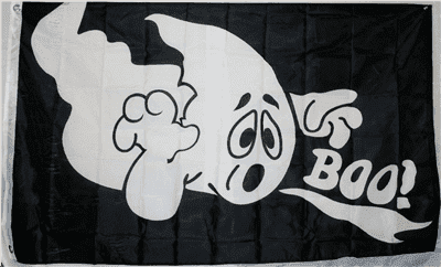 Boo! 3 x 5 Nylon Dyed Flag (USA Made).