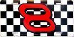 DALE EARNHARDT, JR. NASCAR #8 CHECKERED FLAG License Plate.