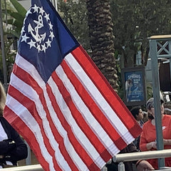 3'x5' US Yacht Ensign Flag Sewn and Applique Stars Made in USA.