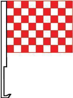 White and Red Checkered Window Clip Flag.