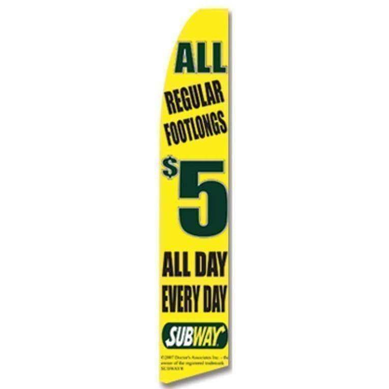 5$ All Footlong Subway Advertising Banner (Complete set).
