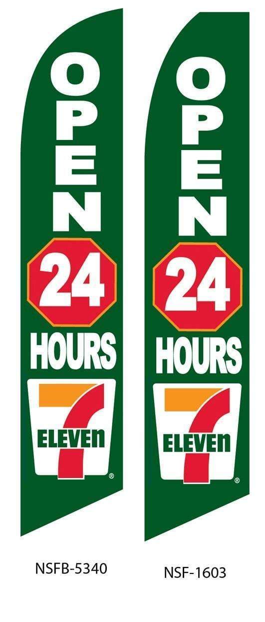 7 Eleven 24 Hour Advertising Flag (Complete set).
