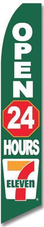 7 Eleven 24 Hour Advertising Flag (Flag Only).