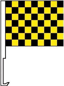 Black and Yellow Checkered Window Clip Flag.