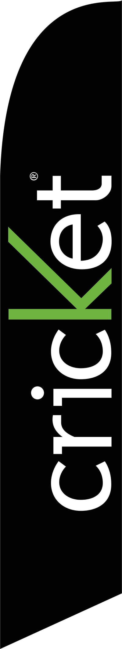 Black Cricket Advertising Flag (Complete set).