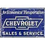 Chevrolet Sales and Service Parking Sign.