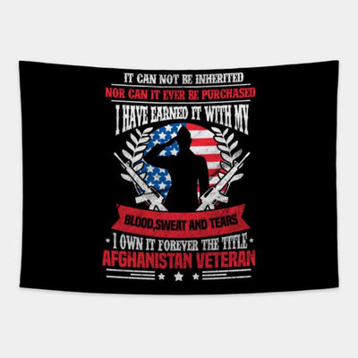 I Have Earned It With My Blood Sweat and Tears Afghanistan Veteran Flag - Made in USA.