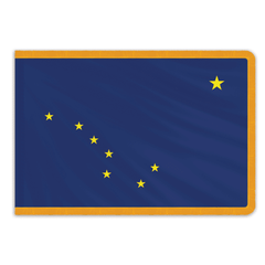 Alaska State Flag - Outdoor - Pole Hem with Optional Fringe- Nylon Made in USA.
