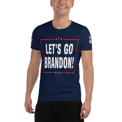 Let's Go Brandon All-Over Print Men's Athletic T-shirt.