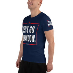 Let's Go Brandon All-Over Print Men's Athletic T-shirt.