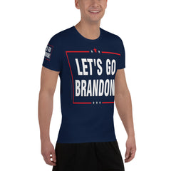 Let's Go Brandon All-Over Print Men's Athletic T-shirt.