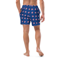 American Flag Heart Men's swim trunks