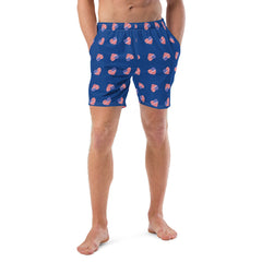 American Flag Heart Men's swim trunks