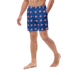 American Flag Heart Men's swim trunks