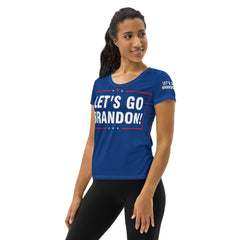 Let's Go Brandon All-Over Print Women's Athletic T-shirt
