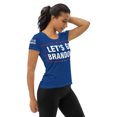 Let's Go Brandon All-Over Print Women's Athletic T-shirt