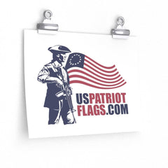 US Patriot Flags Logo Premium Matte horizontal posters.