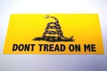 Gadsden Don't Tread on Me Yellow bumper sticker.