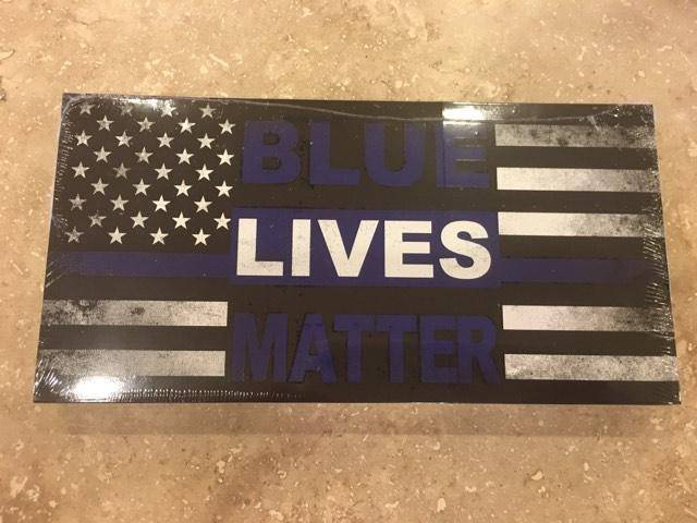 Blue Lives Matter Thin Blue Line USA Flag Bumper Sticker - Made in USA.