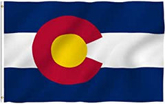 Colorado State Flag - Outdoor - Pole Hem with Optional Fringe- Nylon Made in USA.