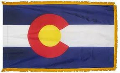 Colorado State Flag - Outdoor - Pole Hem with Optional Fringe- Nylon Made in USA.