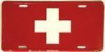 Switzerland Flag License Plate.